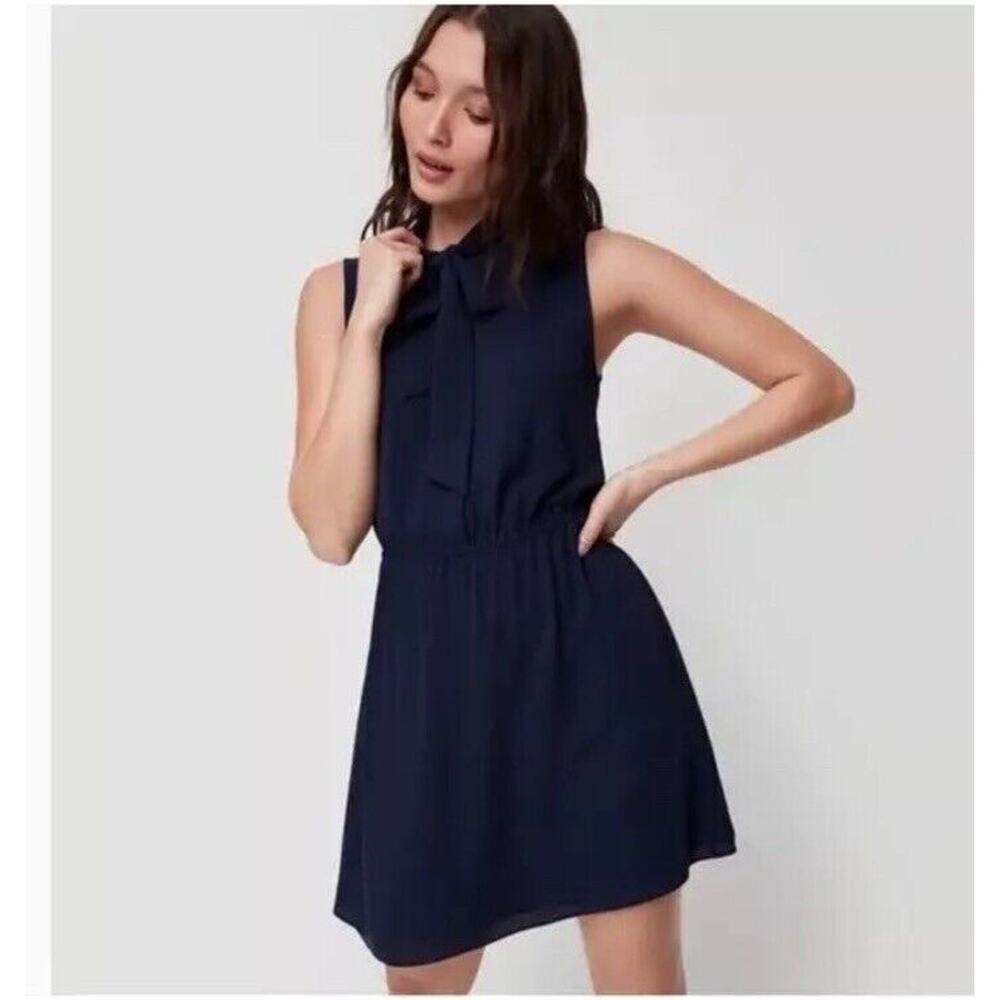 Aritzia Sunday Best Veronica Sleeveless Shirt Dress Navy Women's XS X-Small